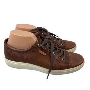 ECCO Mens Size 8 Brown Extra Width LaceUp LowTop Sneakers Rubber Sole